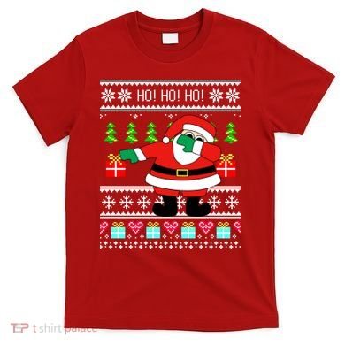 Dabbing Santa Claus Ugly Christmas Sweater Design T-Shirt