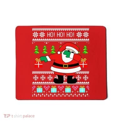 Dabbing Santa Claus Ugly Christmas Sweater Design Mousepad