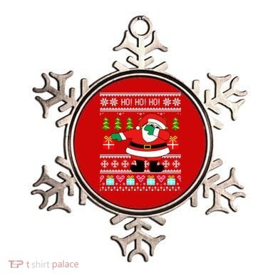 Dabbing Santa Claus Ugly Christmas Sweater Design Ornament