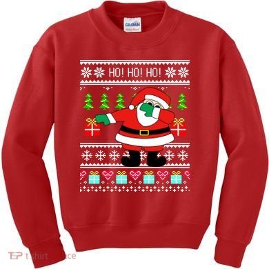 Dabbing Santa Claus Ugly Christmas Sweater Design Kids Sweatshirt