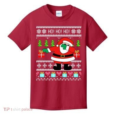 Dabbing Santa Claus Ugly Christmas Sweater Design Kids T-Shirt