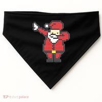 Dabbing Santa Pix-elated Christmas USA-Made Doggie Bandana thumb 0