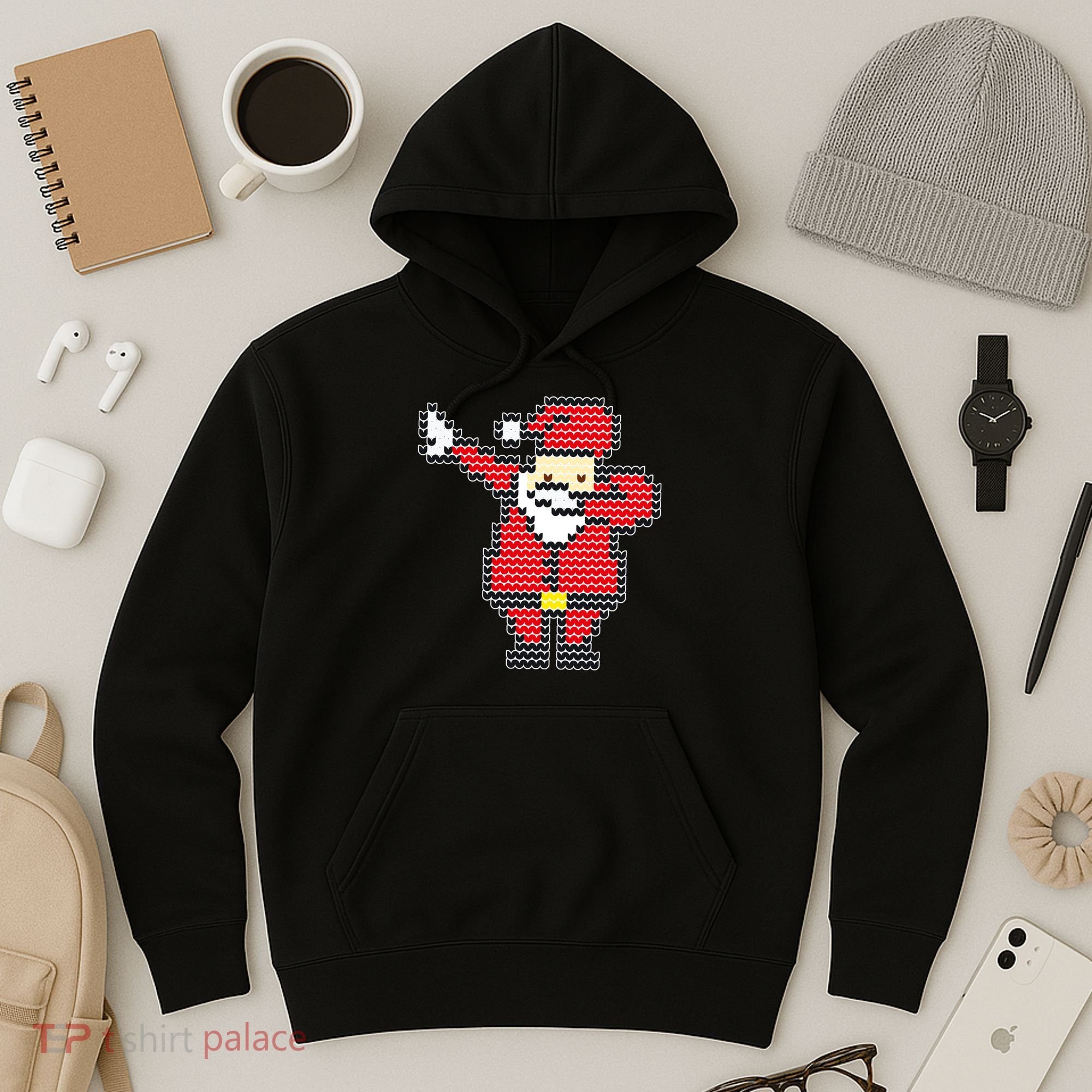 Dabbing Santa Pix-elated Christmas Hoodie
