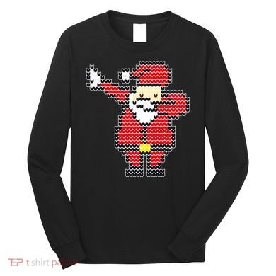 Dabbing Santa Pix-elated Christmas Long Sleeve Shirt