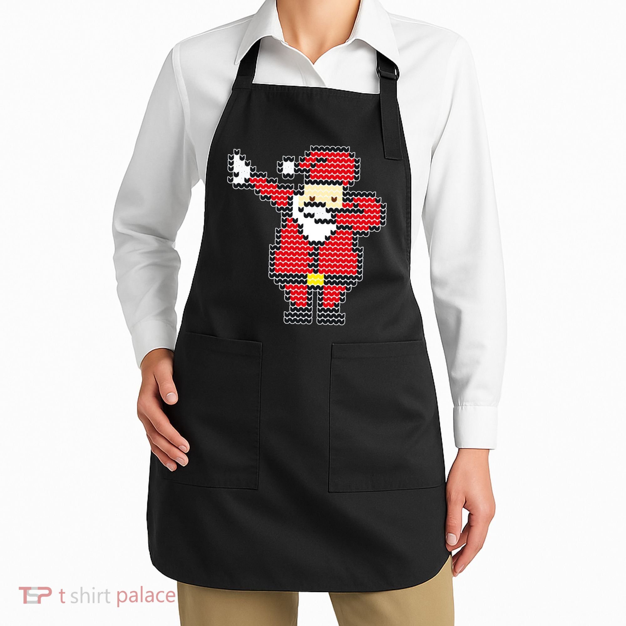 Dabbing Santa Pix-elated Christmas Apron