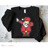 Dabbing Santa Pix-elated Christmas Sweatshirt thumb 2