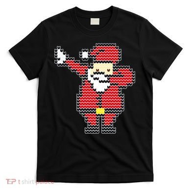 Dabbing Santa Pix-elated Christmas T-Shirt