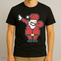 Dabbing Santa Pix-elated Christmas T-Shirt thumb 3