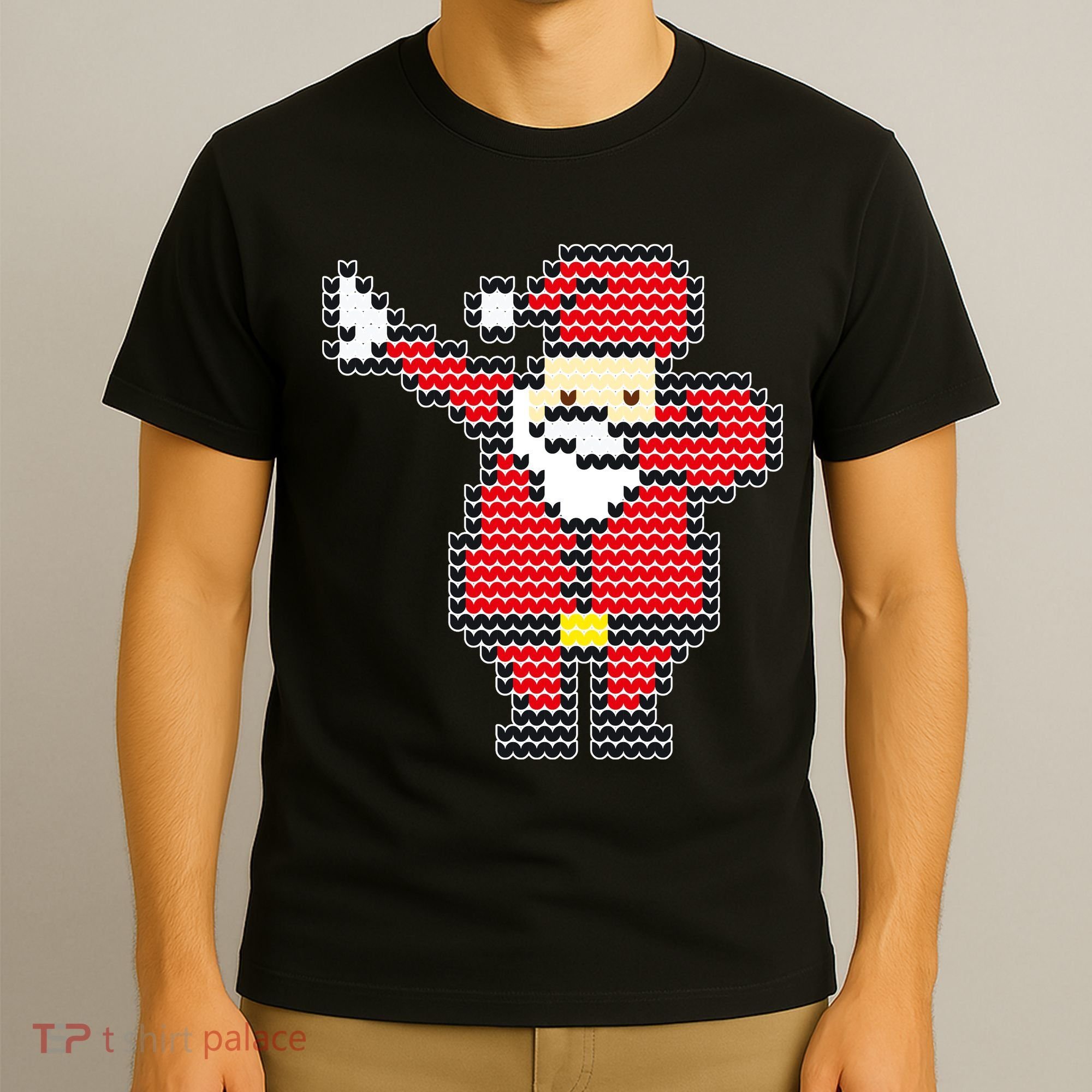 Dabbing Santa Pix-elated Christmas T-Shirt