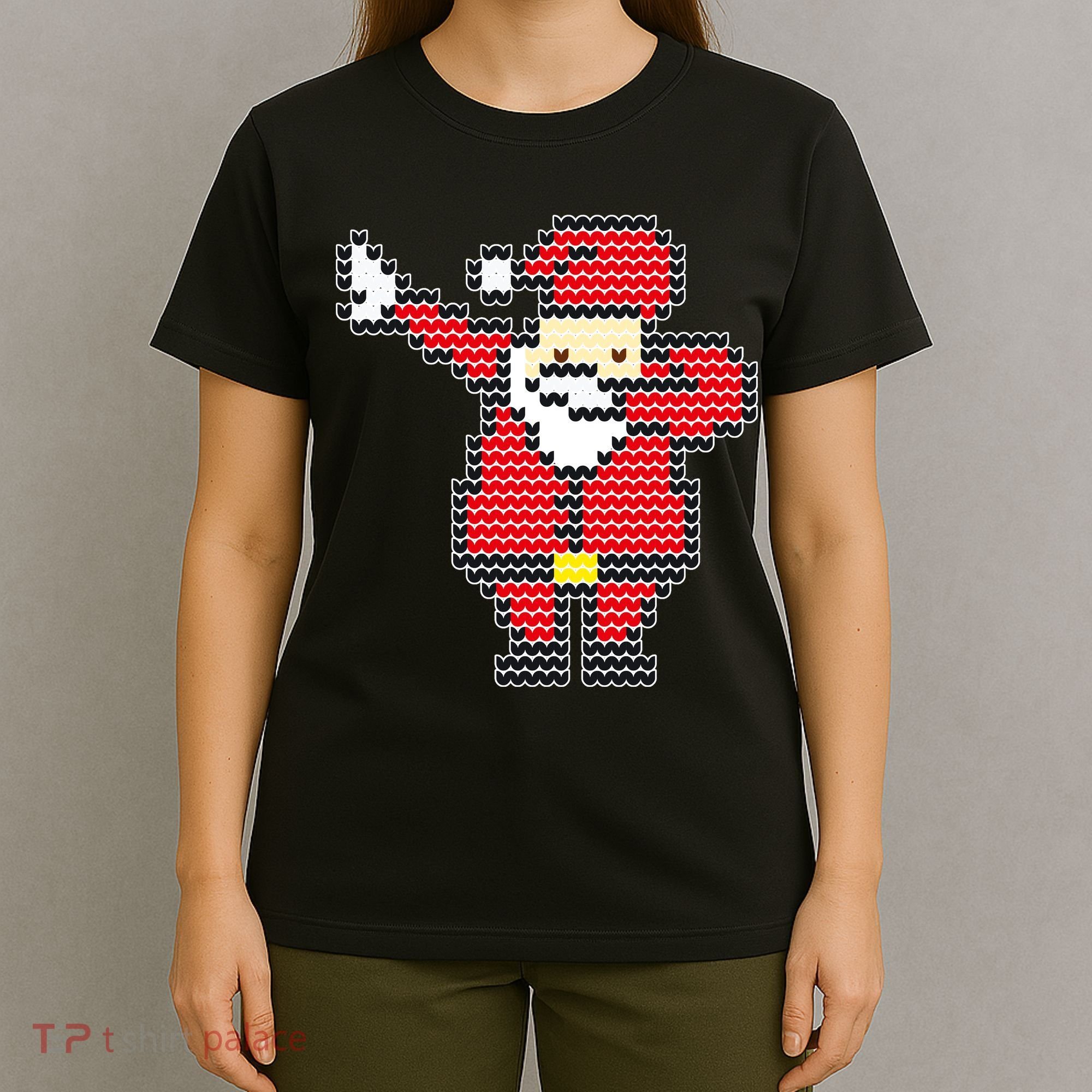 Dabbing Santa Pix-elated Christmas T-Shirt
