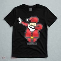 Dabbing Santa Pix-elated Christmas T-Shirt thumb 5