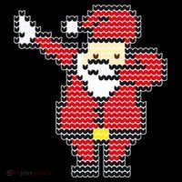 Dabbing Santa Pix-elated Christmas Button thumb 1