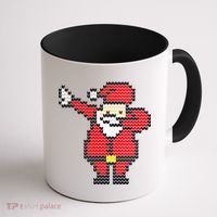 Dabbing Santa Pix-elated Christmas Coffee Mug thumb 1