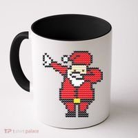 Dabbing Santa Pix-elated Christmas Coffee Mug thumb 0