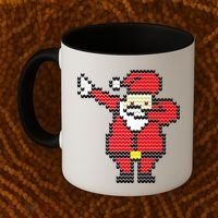Dabbing Santa Pix-elated Christmas Coffee Mug thumb 2