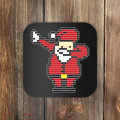 Dabbing Santa Pix-elated Christmas Coaster