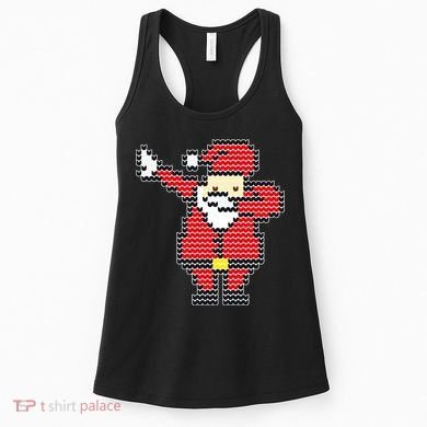 Dabbing Santa Pix-elated Christmas Women's Tank Top
