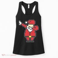 Dabbing Santa Pix-elated Christmas Women's Tank Top thumb 0