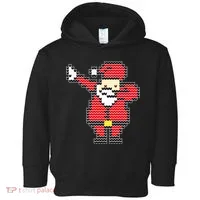 Dabbing Santa Pix-elated Christmas Toddler Hoodie thumb 0