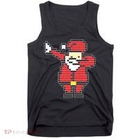 Dabbing Santa Pix-elated Christmas Tank Top thumb 0