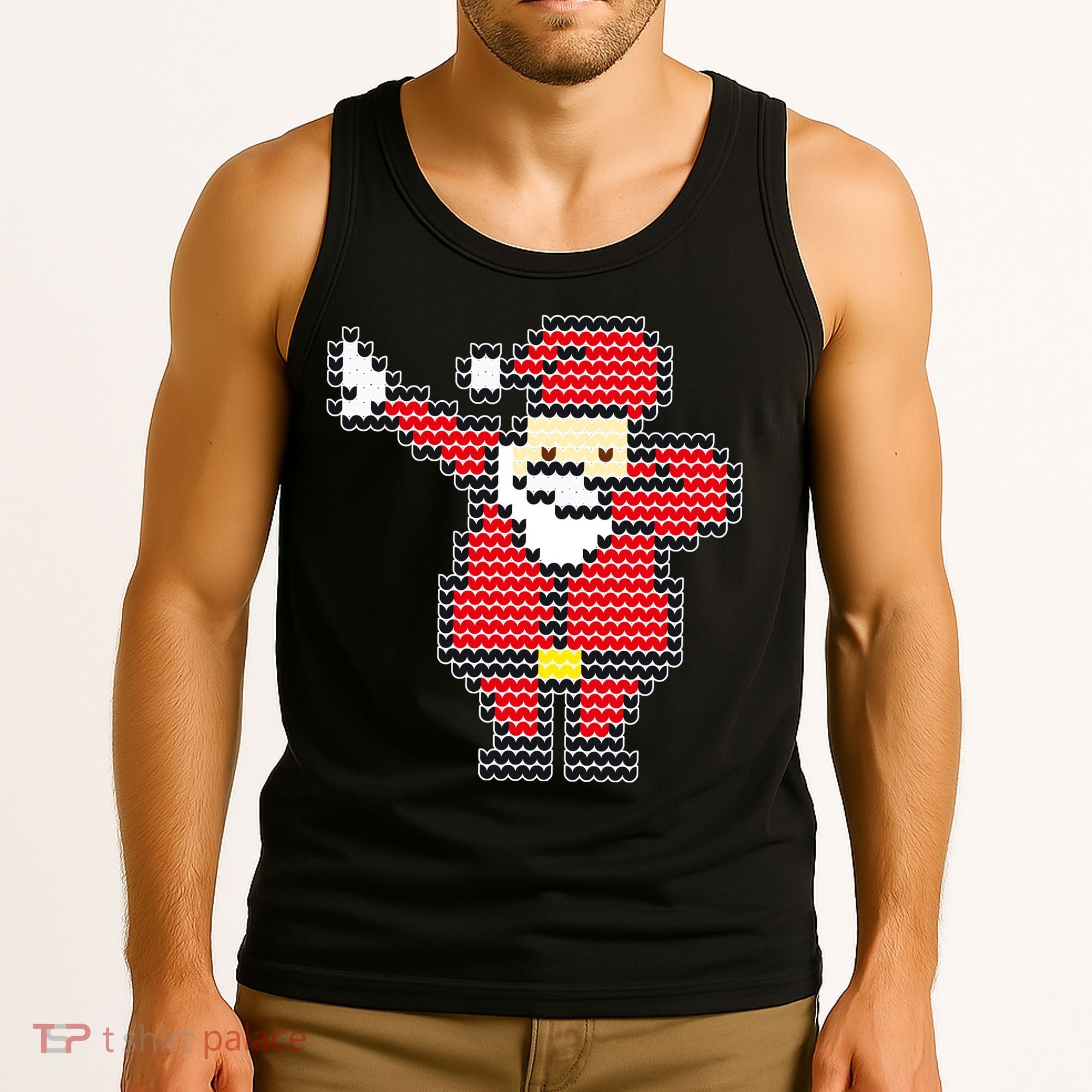 Dabbing Santa Pix-elated Christmas Tank Top