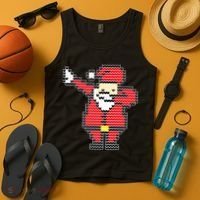 Dabbing Santa Pix-elated Christmas Tank Top thumb 4