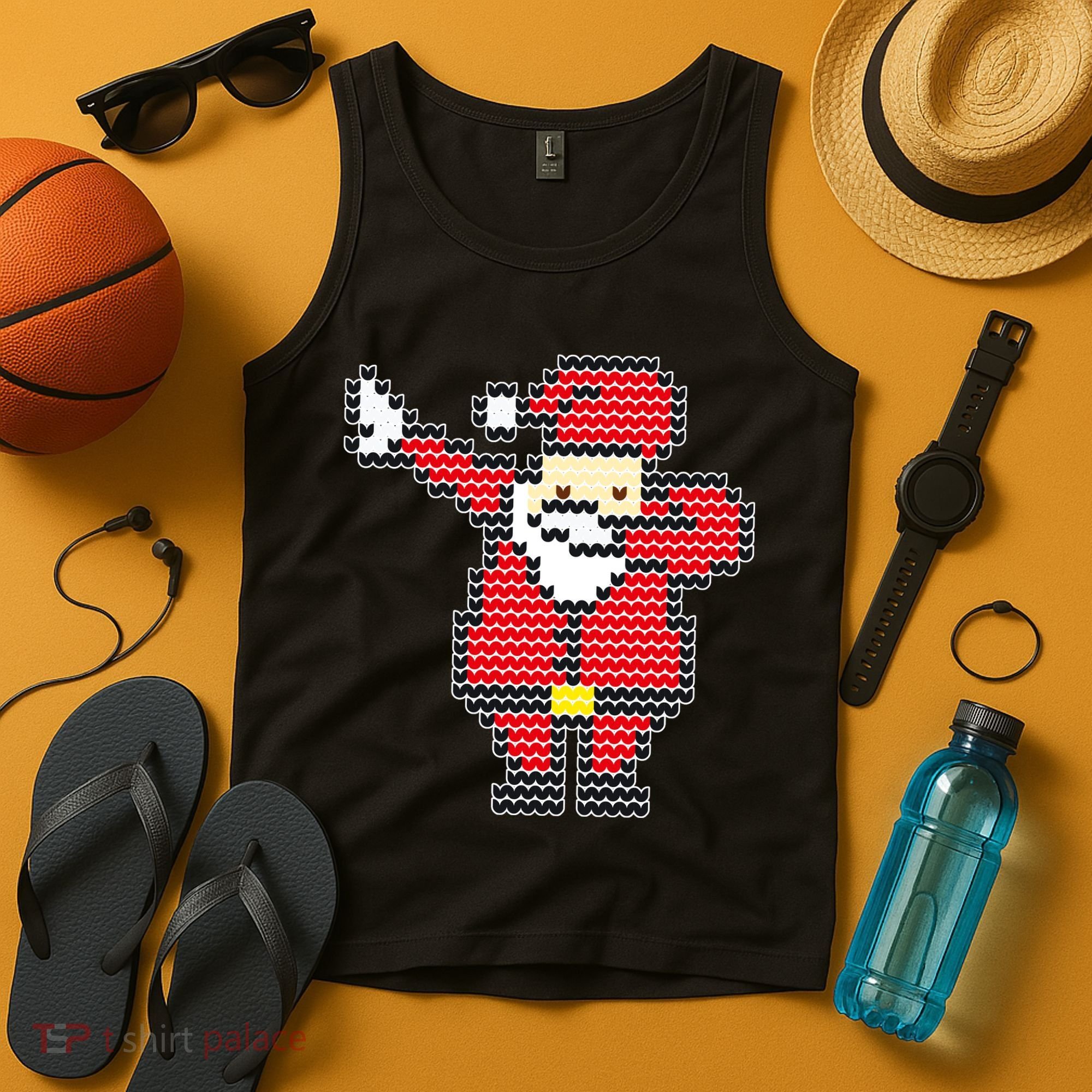 Dabbing Santa Pix-elated Christmas Tank Top