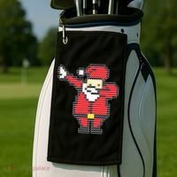 Dabbing Santa Pix-elated Christmas Golf Towel thumb 2