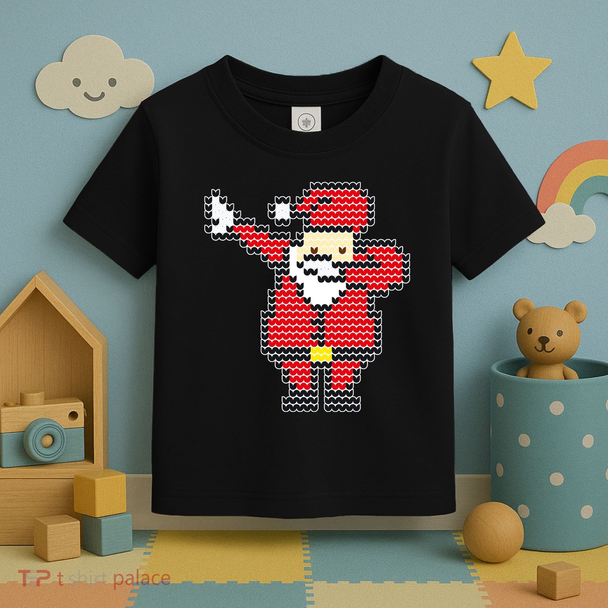 Dabbing Santa Pix-elated Christmas Toddler T-Shirt