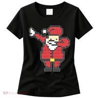 Dabbing Santa Pix-elated Christmas Women's T-Shirt thumb 0