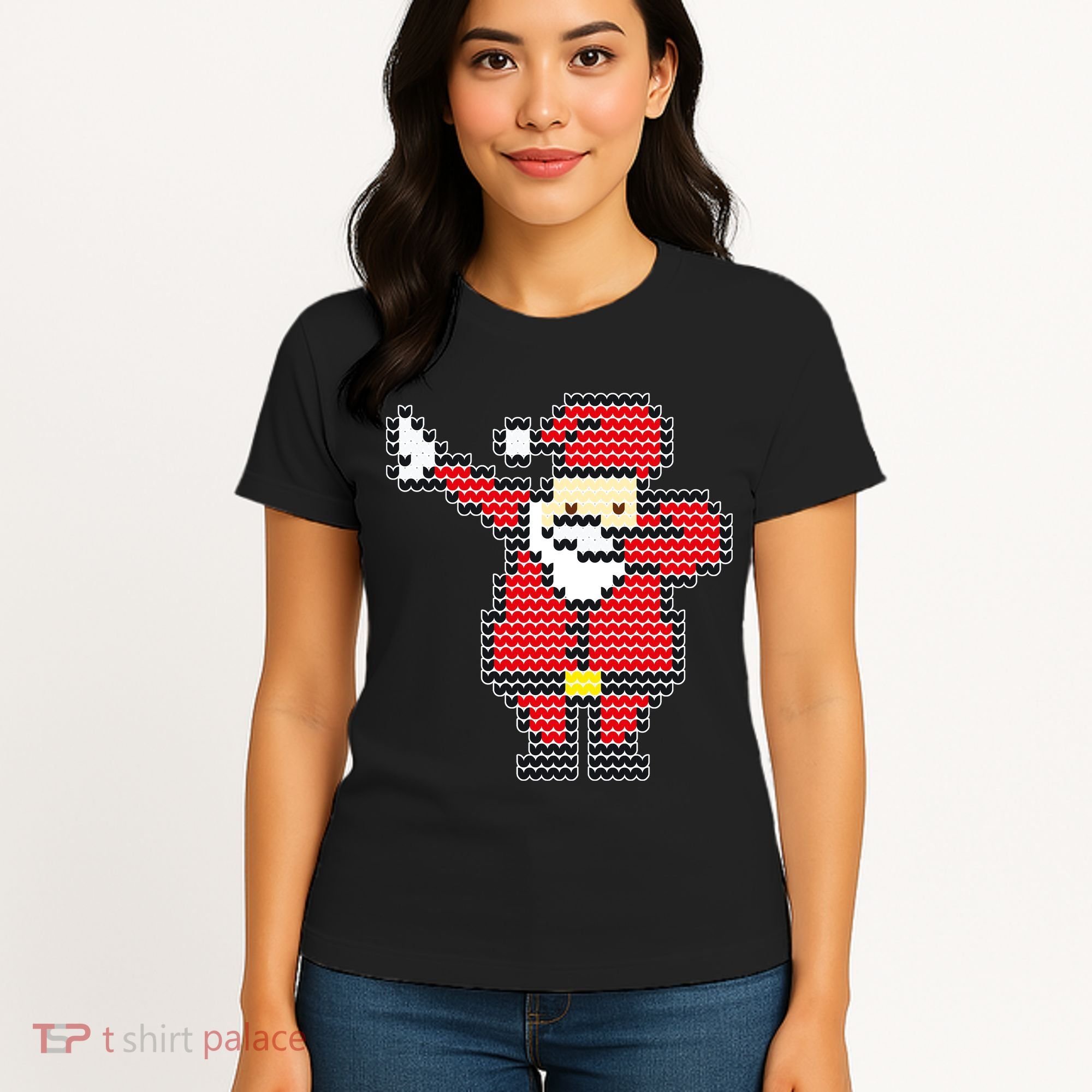 Dabbing Santa Pix-elated Christmas Women's T-Shirt