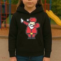 Dabbing Santa Pix-elated Christmas Kids Hoodie thumb 3