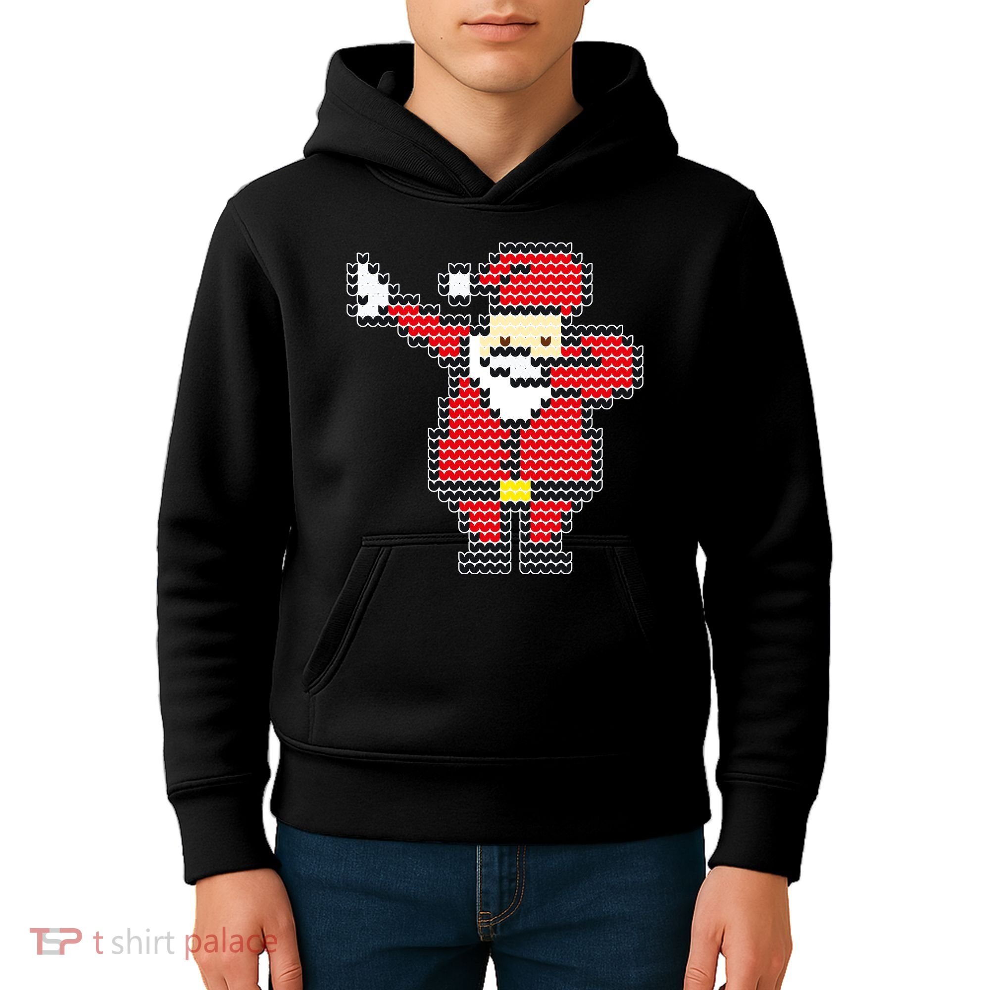 Dabbing Santa Pix-elated Christmas Kids Hoodie