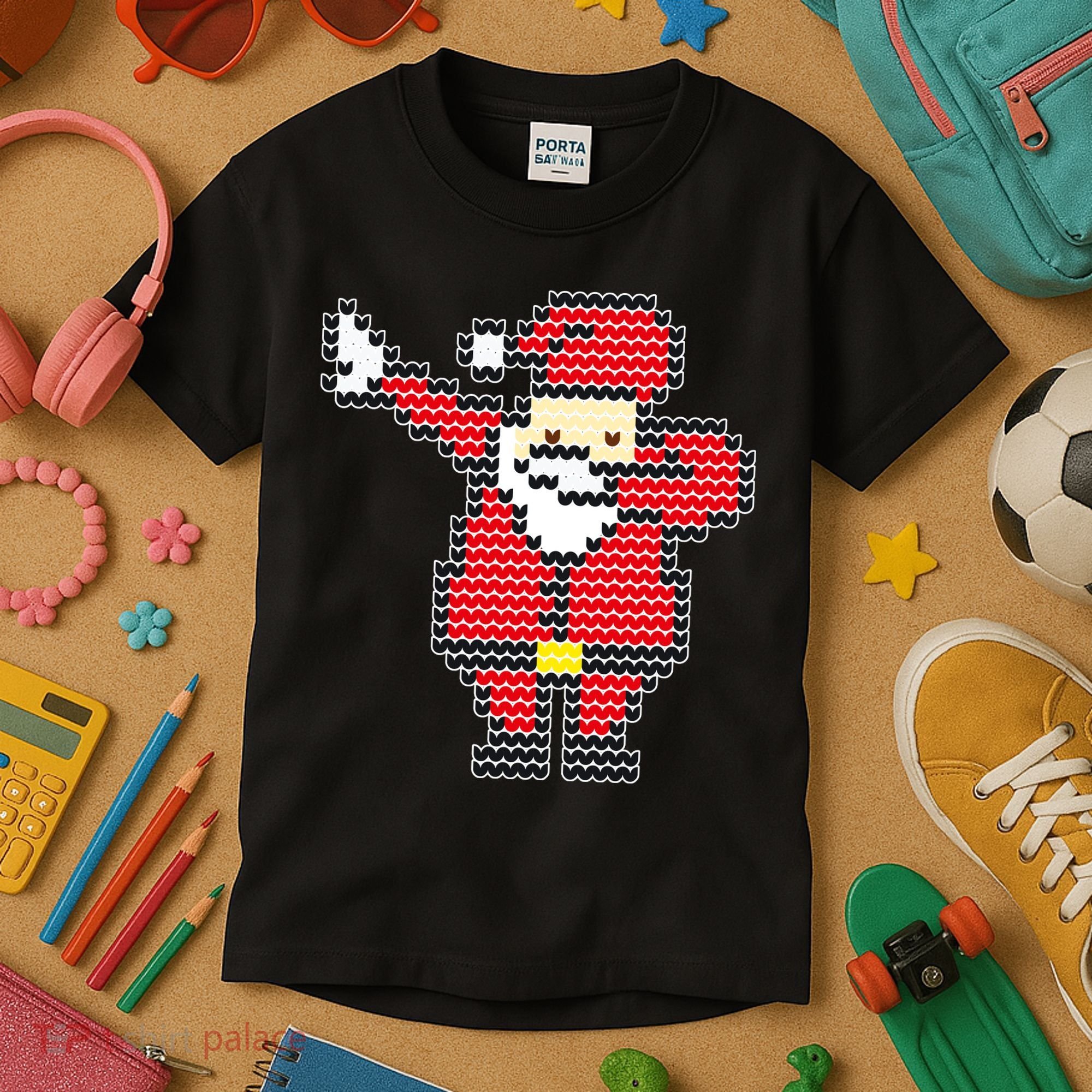 Dabbing Santa Pix-elated Christmas Kids T-Shirt