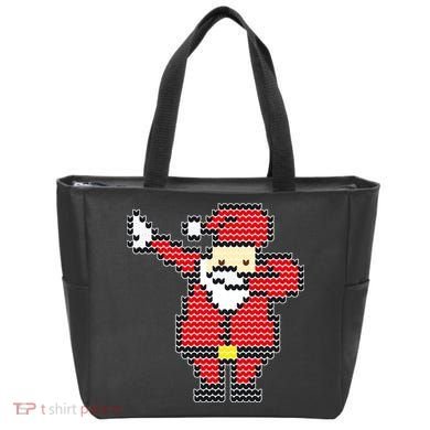 Dabbing Santa Pix-elated Christmas Tote Bag