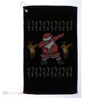 Dabbing Santa Ugly Christmas Golf Towel thumb 0