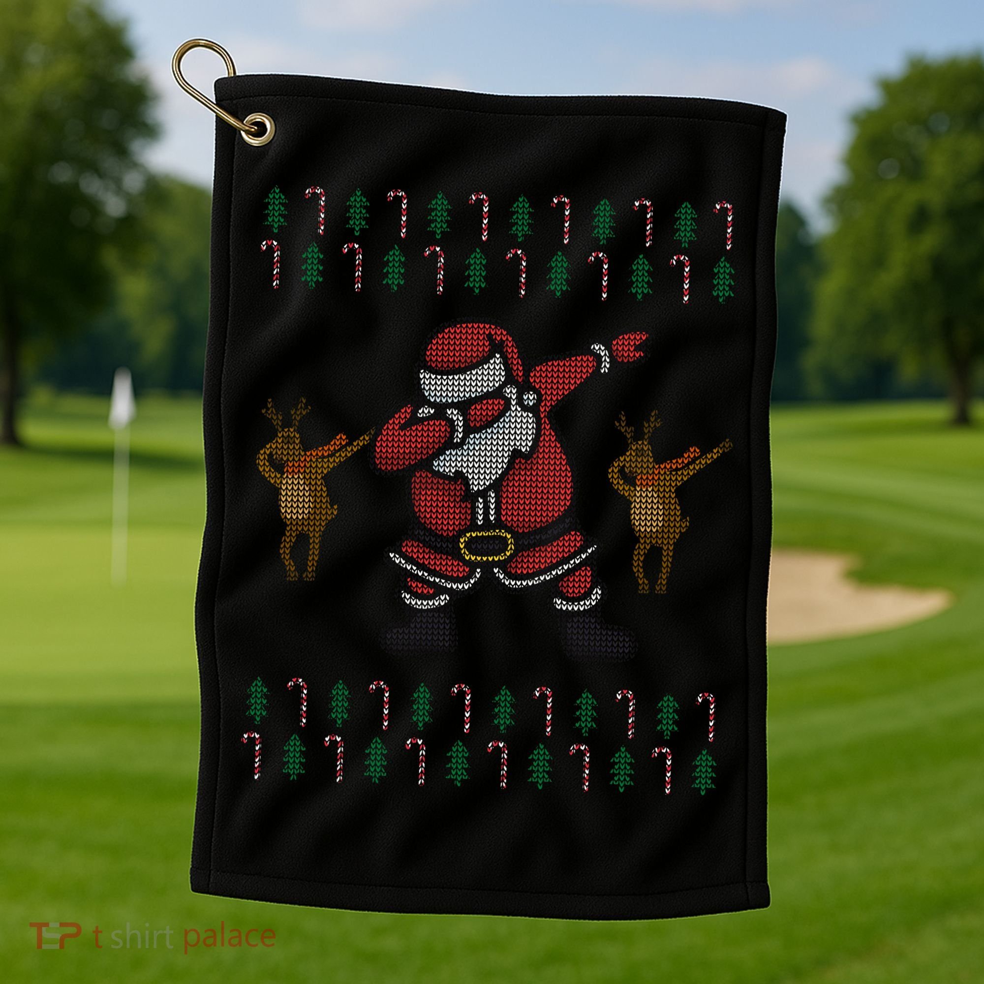 Dabbing Santa Ugly Christmas Golf Towel