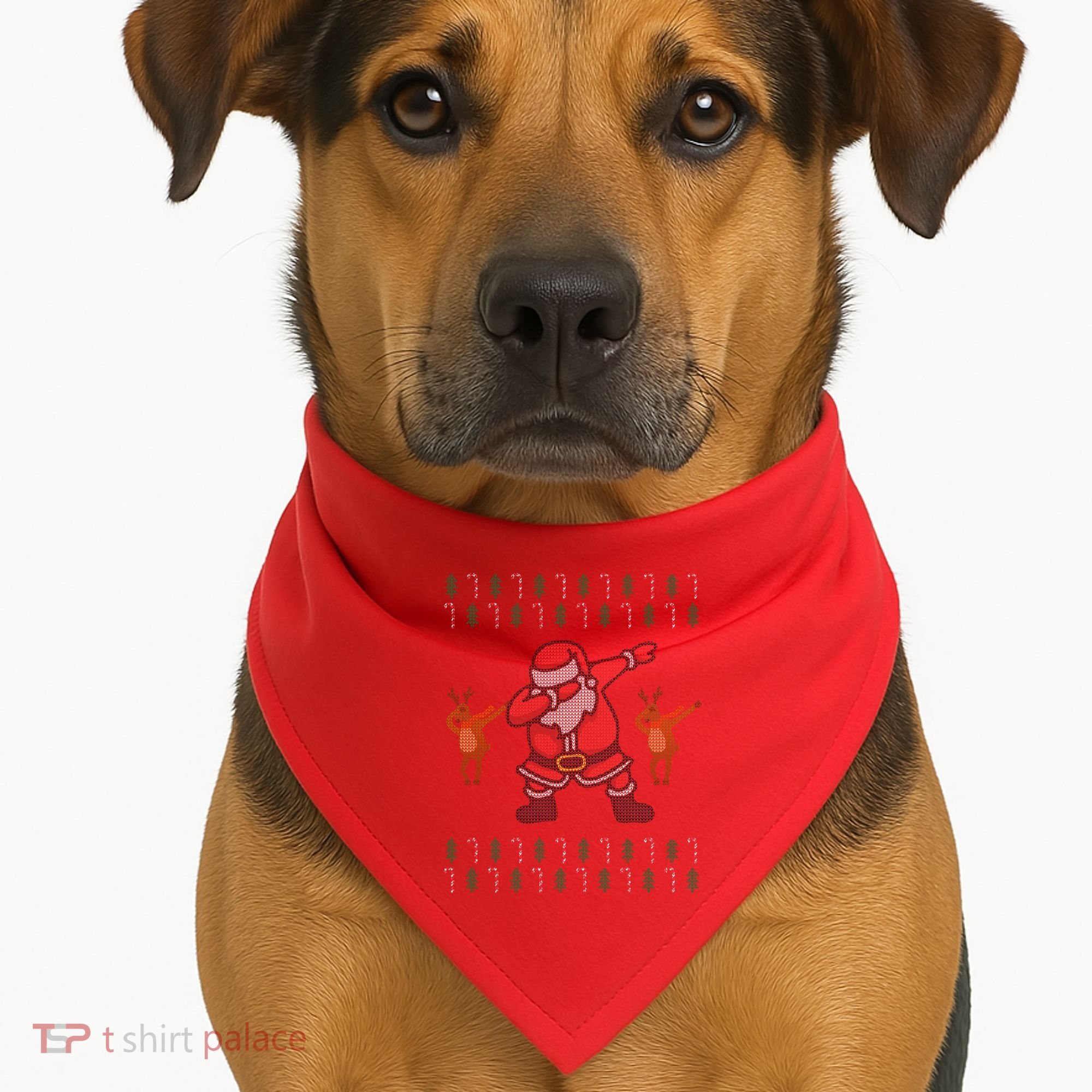 Dabbing Santa Ugly Christmas USA-Made Doggie Bandana