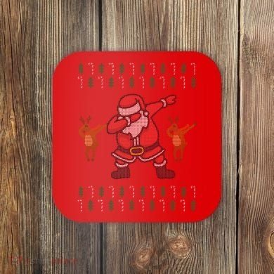 Dabbing Santa Ugly Christmas Coaster
