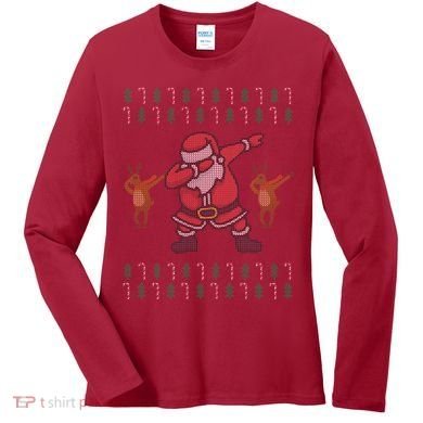 Dabbing Santa Ugly Christmas Women's Long Sleeve Shirt