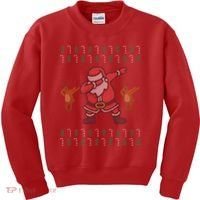 Dabbing Santa Ugly Christmas Kids Sweatshirt thumb 0