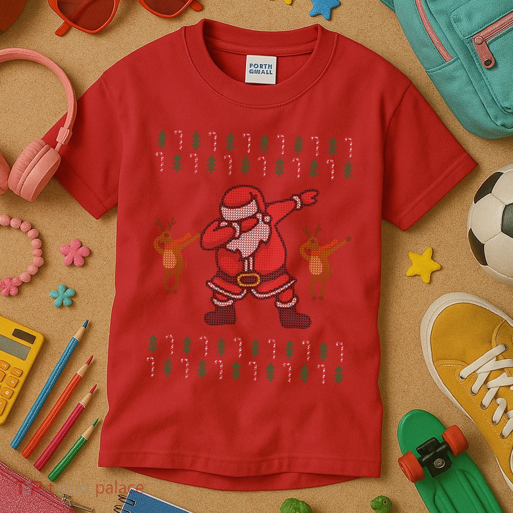 Dabbing Santa Ugly Christmas Kids T-Shirt