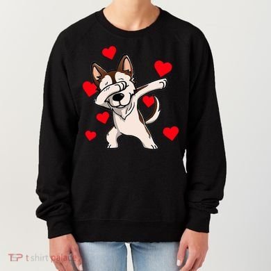 Dabbing Siberian Husky Valentines Day Women's Sweatshirt