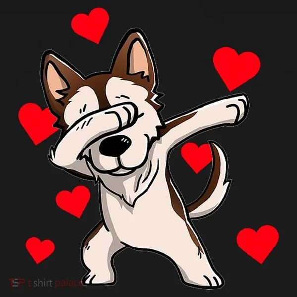 Dabbing Siberian Husky Valentines Day Doggie Tank