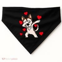Dabbing Siberian Husky Valentines Day USA-Made Doggie Bandana thumb 0