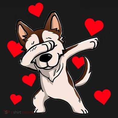 Dabbing Siberian Husky Valentines Day Cooling Performance Crew T-Shirt