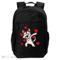 Dabbing Siberian Husky Valentines Day Backpack thumb 0
