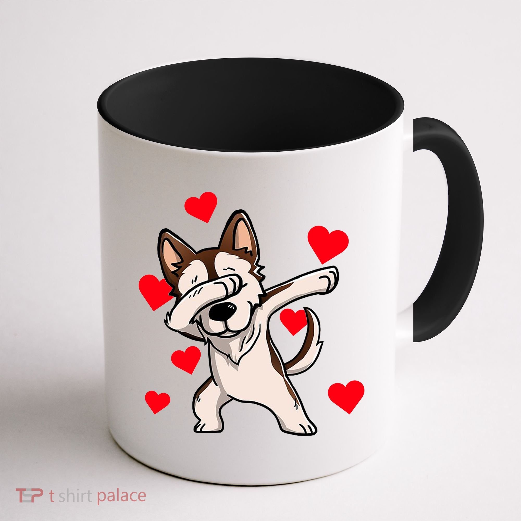 Dabbing Siberian Husky Valentines Day Coffee Mug