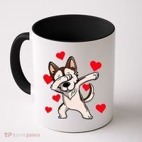 Dabbing Siberian Husky Valentines Day Coffee Mug thumb 0