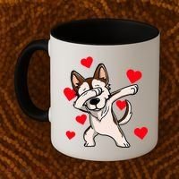 Dabbing Siberian Husky Valentines Day Coffee Mug thumb 2